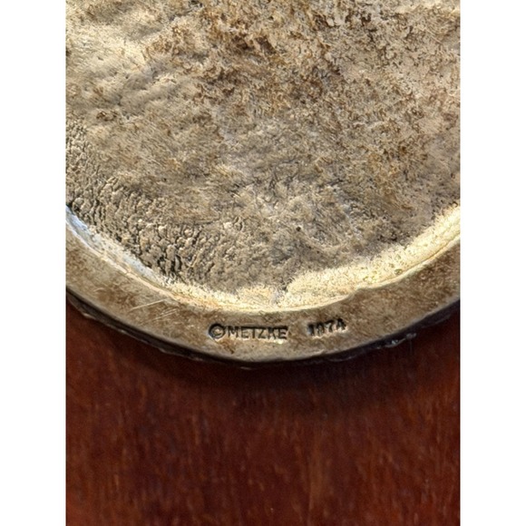 Vintage Pewter Pendant/Necklace Elk/Deer - Metzke 1974 - 2.25" dia/28" chain - Picture 3 of 6